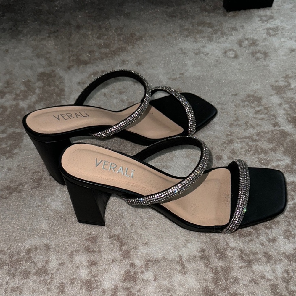 Black Strappy Heeled Sandals